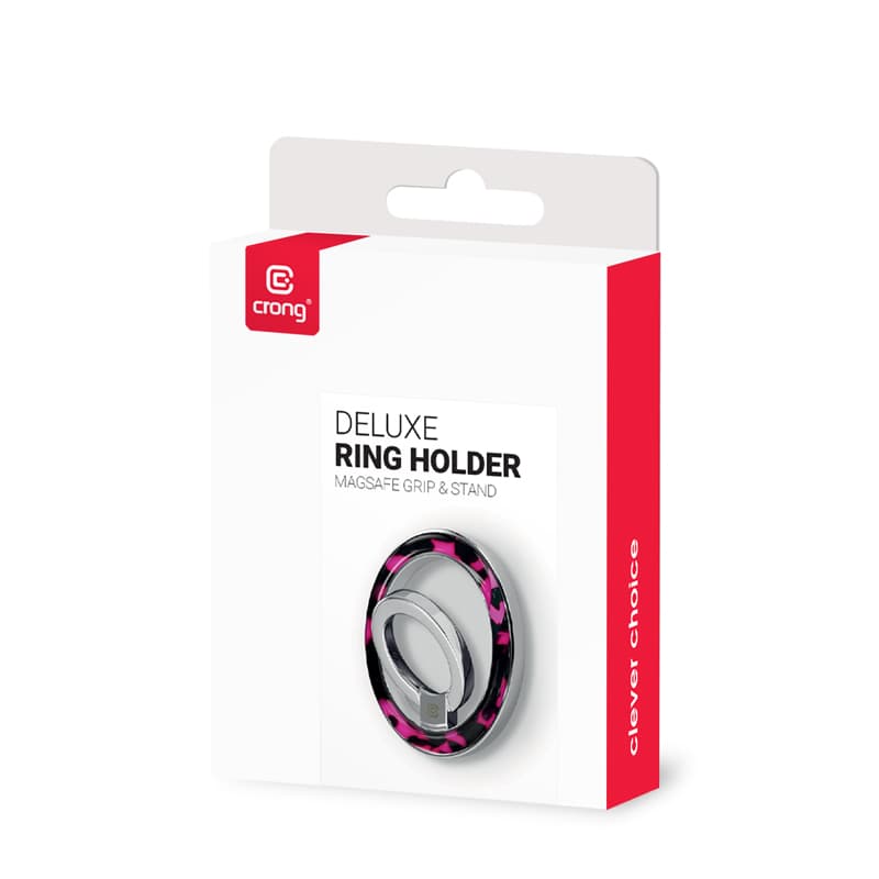 Crong Deluxe RING Holder - MagSafe Magnetic Phone Holder (Pink Tortoise) 5