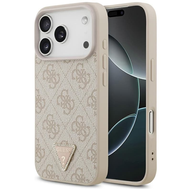 Guess Leather 4G Triangle Strass MagSafe - Case iPhone 17 Pro (pink) 1