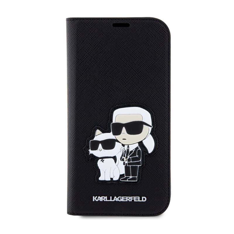 Karl Lagerfeld Booktype NFT Saffiano Karl & Choupette - Case for Phone 14 Pro (Black) 3