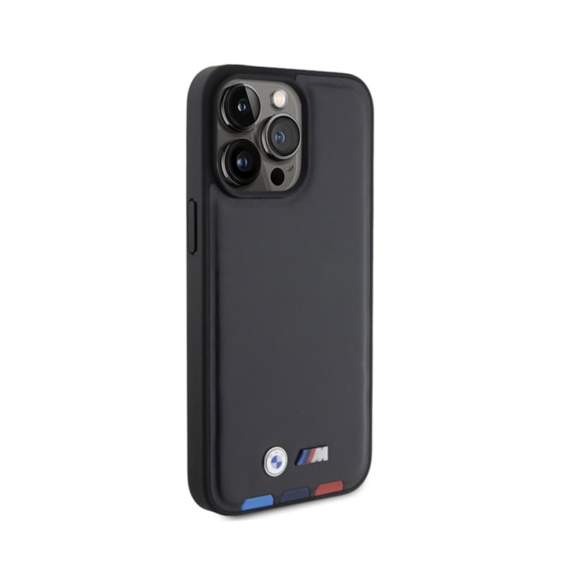 BMW Leather Hot Stamp Tricolor - Case for iPhone 15 Pro Max (black) 4