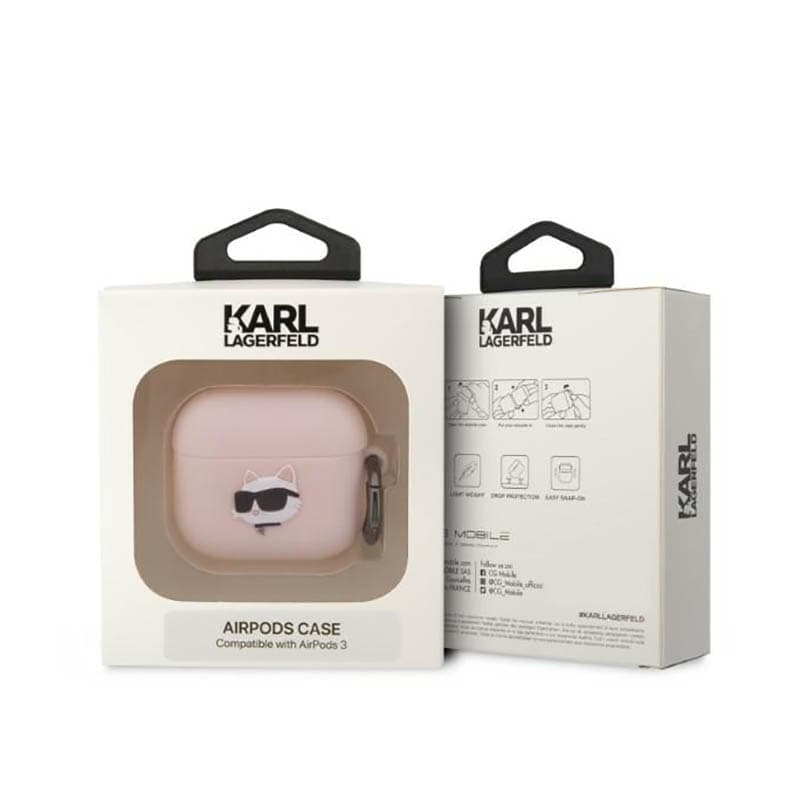 Karl Lagerfeld Silicone NFT Choupette Head 3D - AirPods 3 Case (pink) 3
