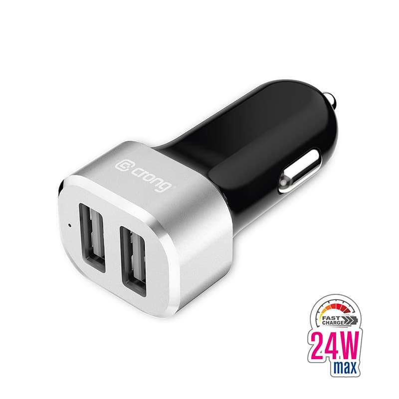 Crong Power Car Charger 24W - Car charger 2xUSB 2.4A (aluminum) 1