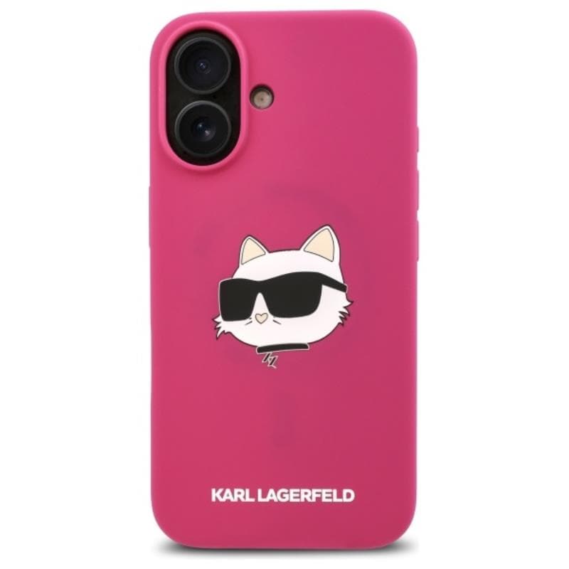 Karl Lagerfeld Silicone Choupette Head Print MagSafe - Case for iPhone 16 (fuchsia) 3