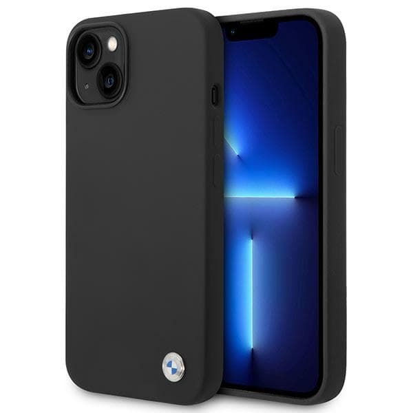 BMW Liquid Silicone Case Metal Logo for iPhone 14 (Black) 1