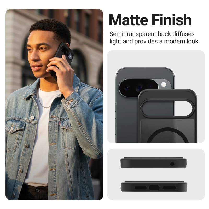 Crong Hybrid Matte Magnetic - MagSafe Google Pixel 9 Case (Black) 4