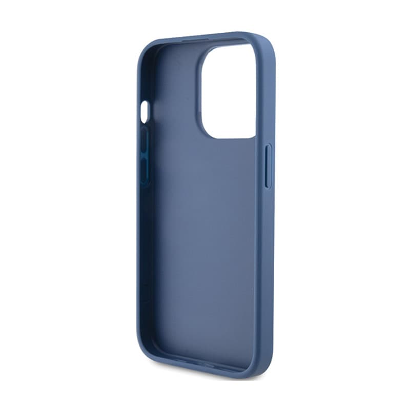 Guess 4G Bottom Stripe Metal Logo Collection - Case for iPhone 15 Pro (blue) 7