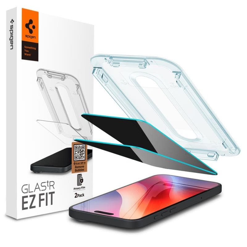 SZKŁO PRYWATYZUJĄCE SPIGEN GLAS.TR ”EZ FIT” 2-PACK IPHONE 16 Pro / 17 / 17 Pro PRIVACY