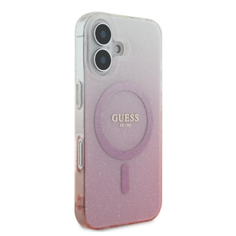 Guess IML Glitter Gradient MagSafe - Case for iPhone 16 (Pink) 4
