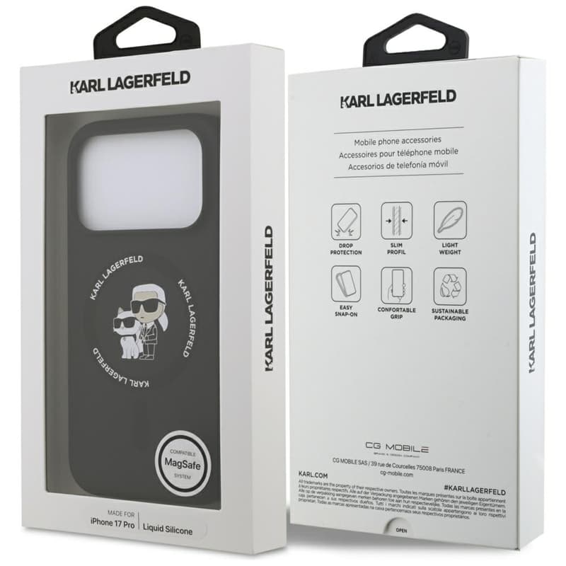 Karl Lagerfeld Silicone Karl & Choupette Ring MagSafe - Case iPhone 17 Pro (black) 8