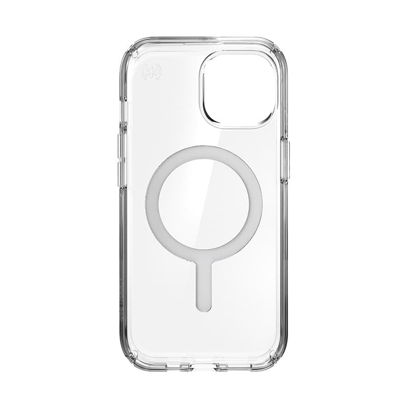 Speck Presidio Perfect-Clear MagSafe - iPhone 17e / 16e / 15 / 14 / 13 Case (Clear / Chrome Finish / Serene Silver) 5
