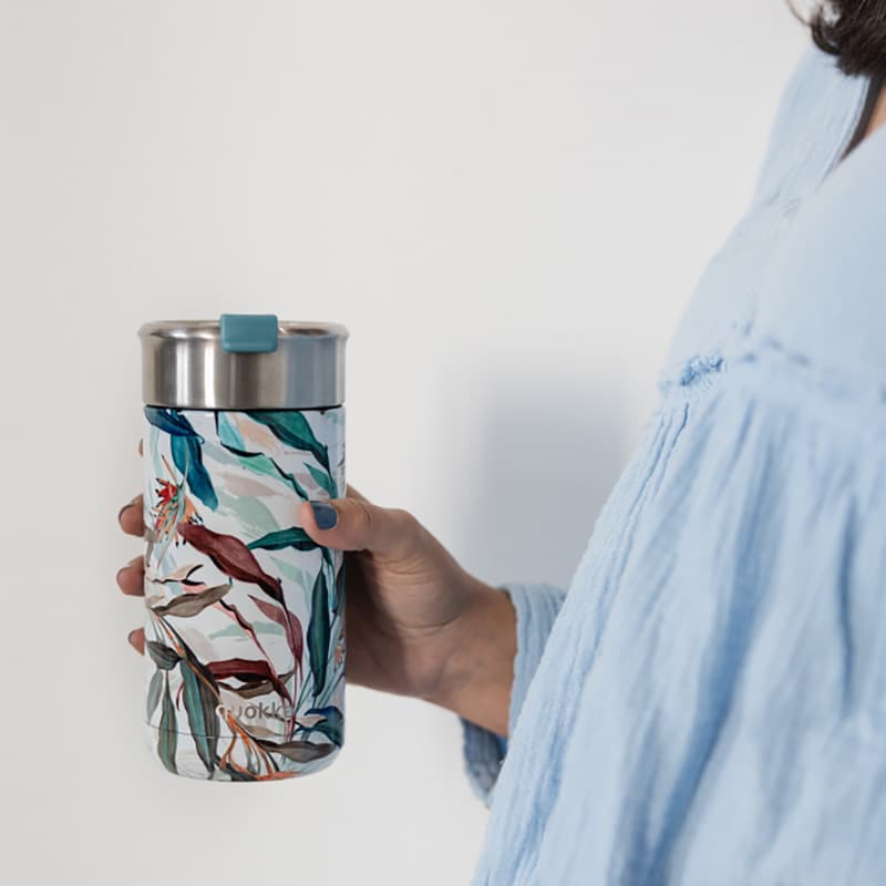 Quokka Boost Coffee Tumbler - Stainless Steel Thermal Mug with Infuser 400 ml (Bouquet) 2