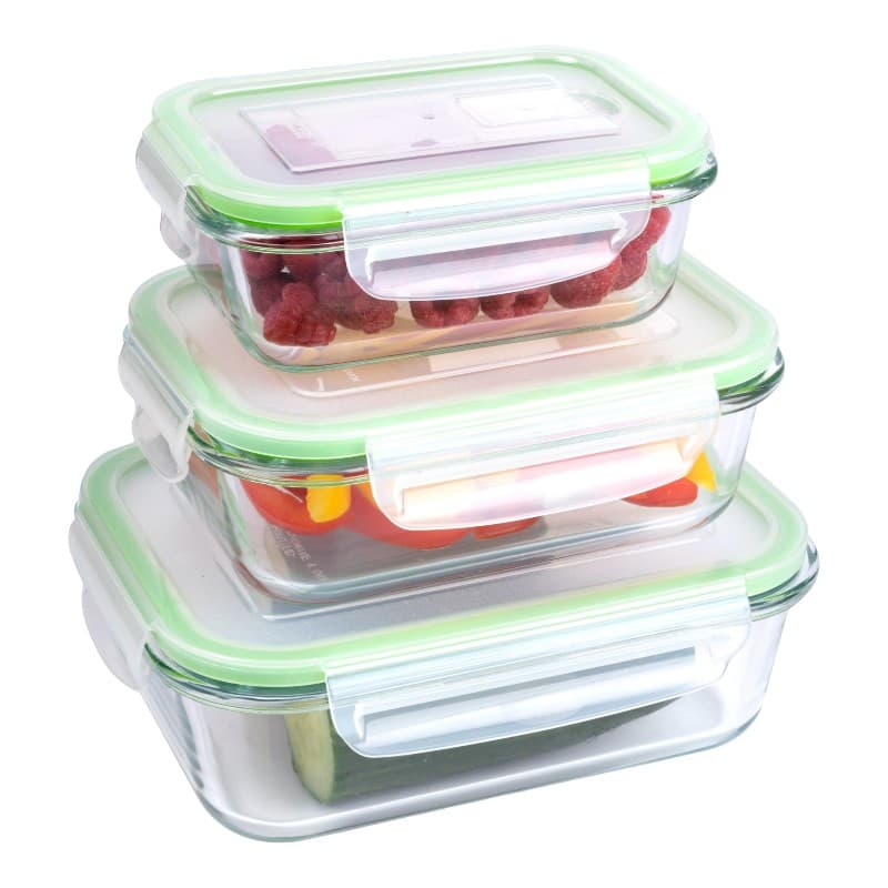 Alpina - Set of 6 glass food containers with lid lunchbox 370 ml / 640 ml / 1050 ml 2