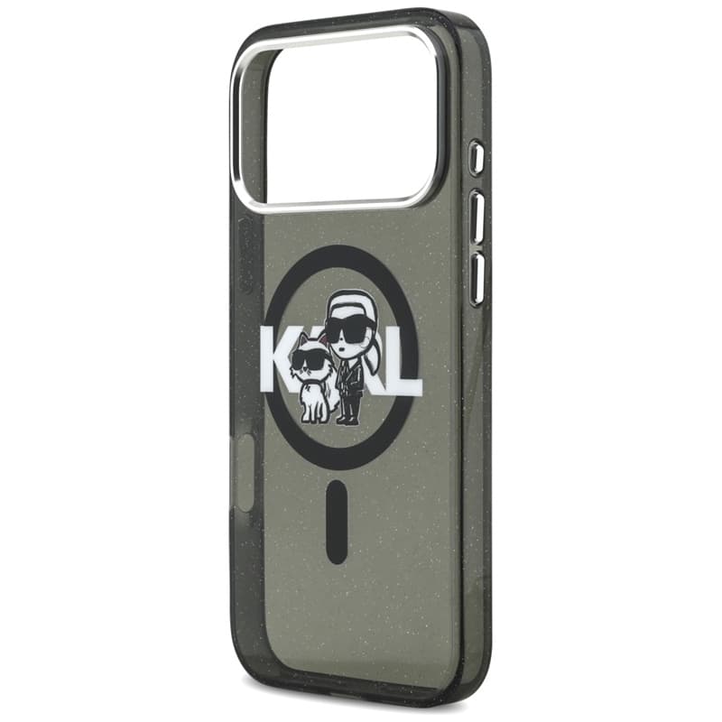 Karl Lagerfeld IML Glitter Karl & Choupette Sketch Logo MagSafe - Case for iPhone 17 Pro Max (black) 6