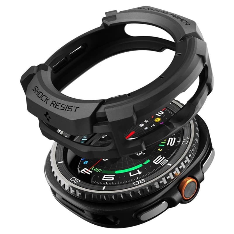 Spigen Rugged Armor - Case for Samsung Galaxy Watch 8 Classic 46 mm (Matte Black)