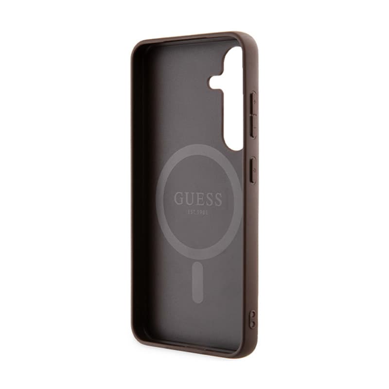 Guess 4G Collection Leather Metal Logo MagSafe - Case Samsung Galaxy S24 (Brown) 7