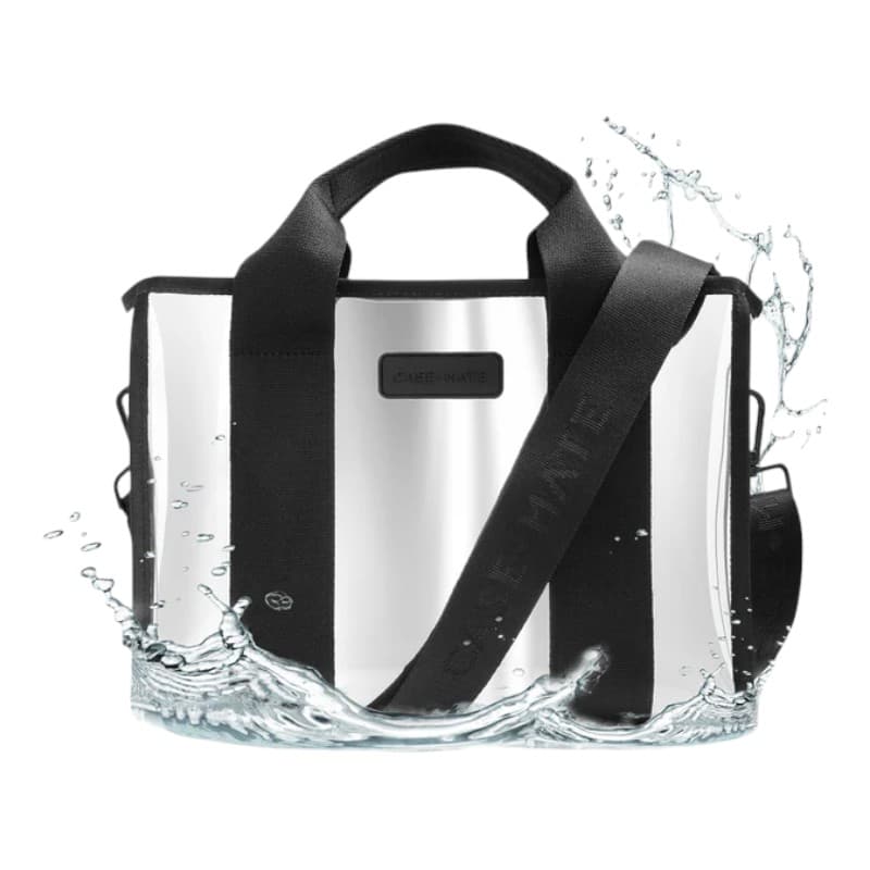 Case-Mate Mini Travel Tote Bag - Waterproof travel shoulder bag (Silver Chrome) 1