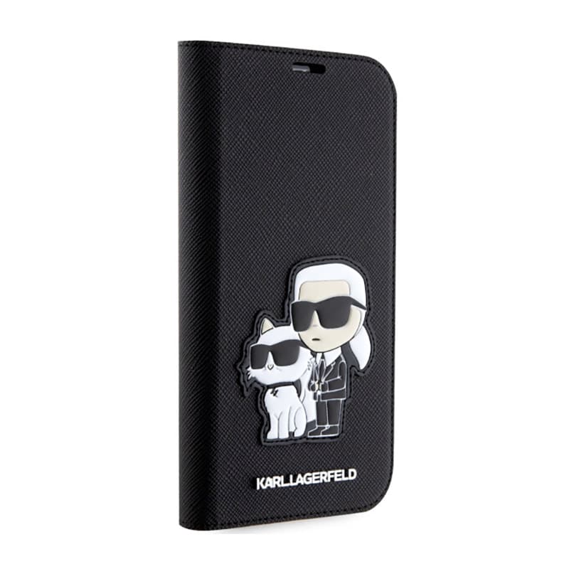 Karl Lagerfeld Booktype NFT Saffiano Karl & Choupette - Case for Phone 14 Pro (Black) 5