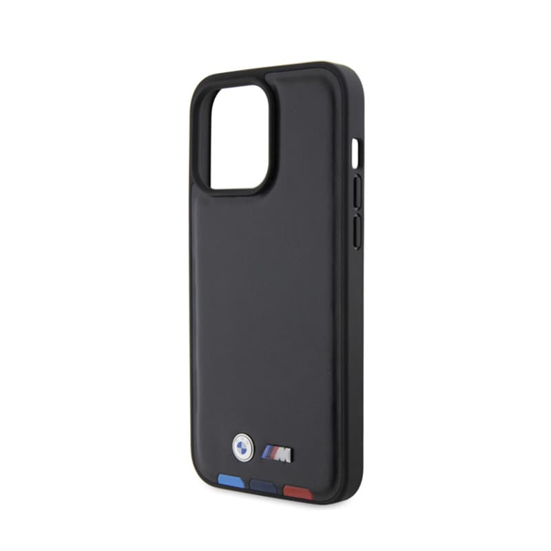 BMW Leather Hot Stamp Tricolor - Case for iPhone 15 Pro Max (black) 6