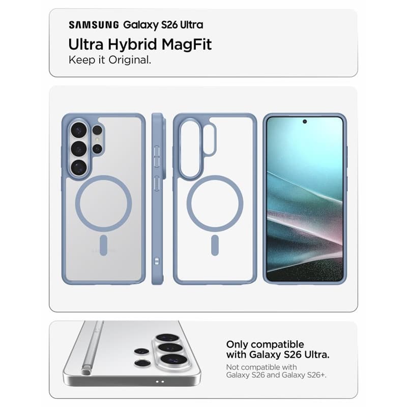 Spigen Ultra Hybrid Mag MagSafe - Case for Samsung Galaxy S26 Ultra (Light Blue) 7