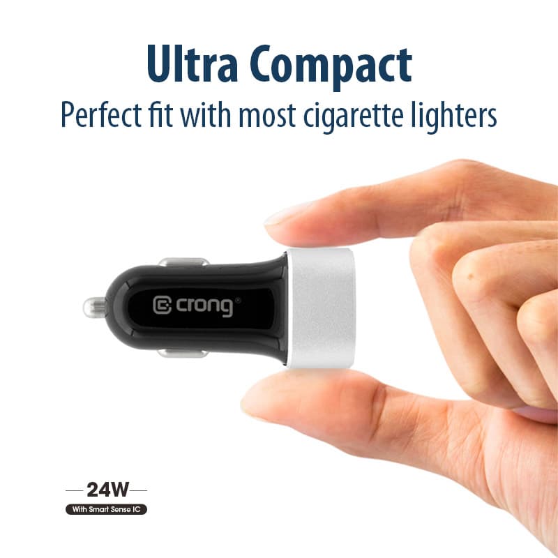 Crong Power Car Charger 24W - Car charger 2xUSB 2.4A (aluminum) 3