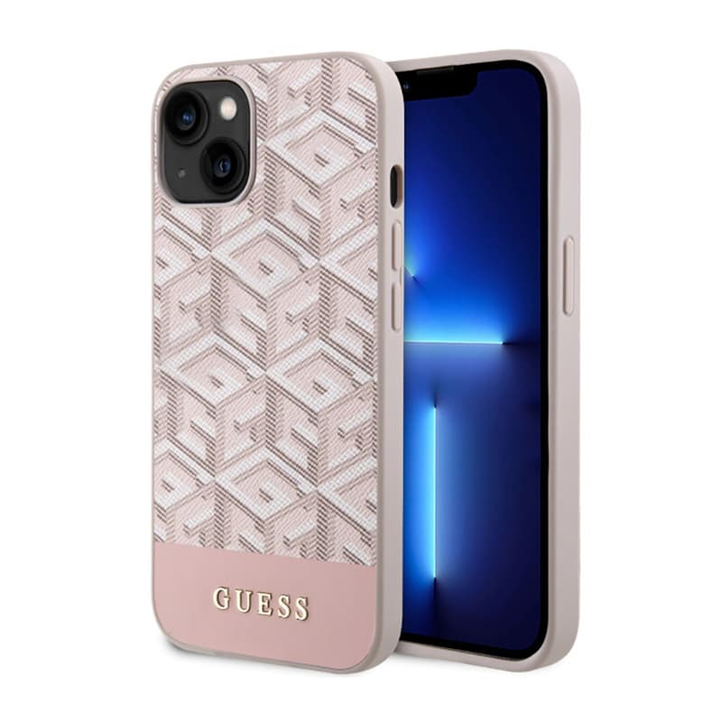 Guess GCube Stripes MagSafe - Case for iPhone 14 Plus (Pink) 1