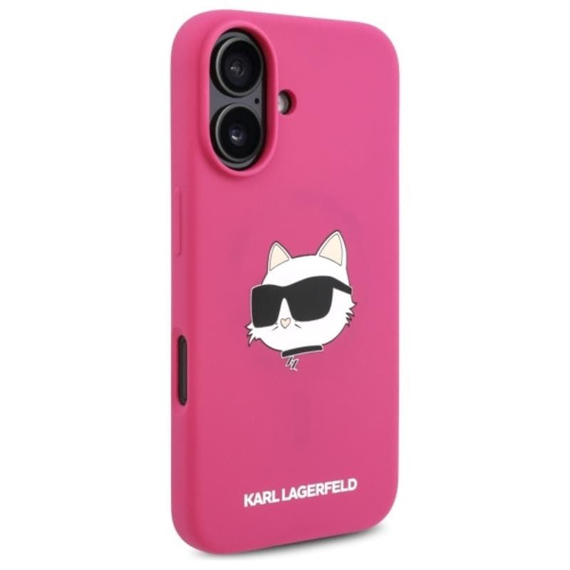 Karl Lagerfeld Silicone Choupette Head Print MagSafe - Case for iPhone 16 (fuchsia) 4