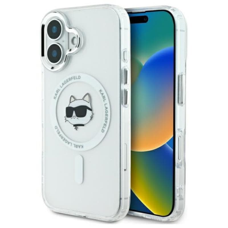 Karl Lagerfeld IML Metal Choupette Head MagSafe - Case for iPhone 16 Plus (white) 1