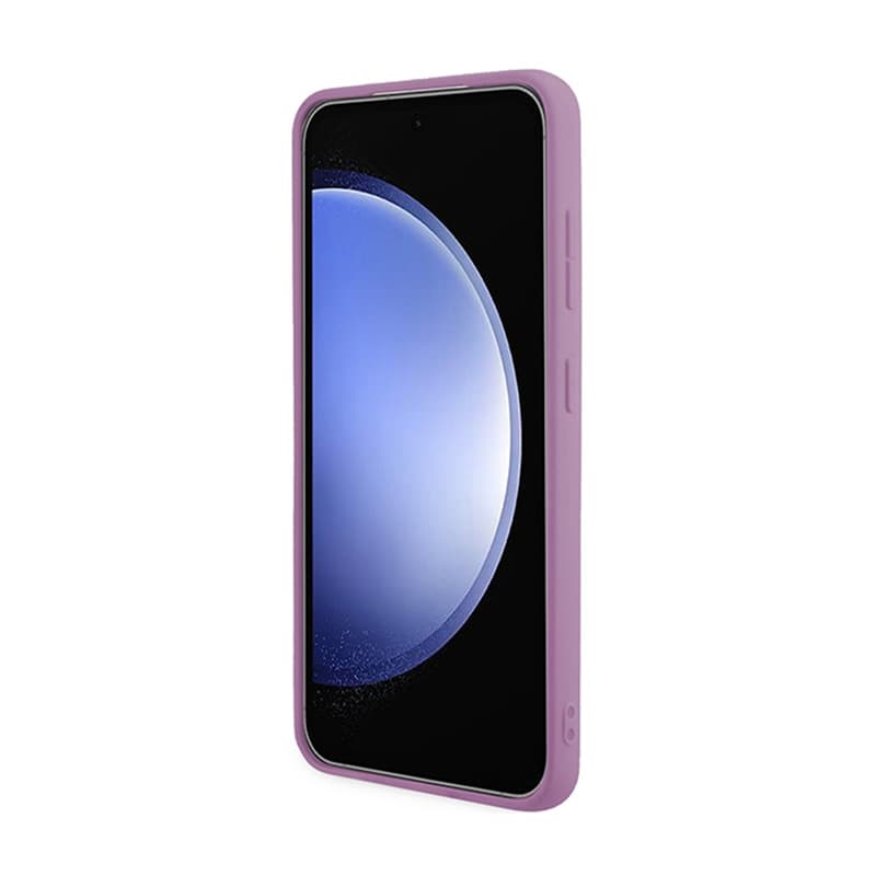 Guess Glitter Flakes Metal Logo Case - Case for Samsung Galaxy S24 (Purple) 5