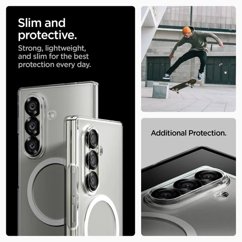 Spigen Airskin Mag MagSafe - Case for Samsung Galaxy Z Fold 7 (Clear/White) 4