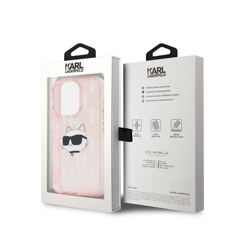 Karl Lagerfeld IML Choupette Head & Monogram - iPhone 15 Pro Max Case (pink) 8