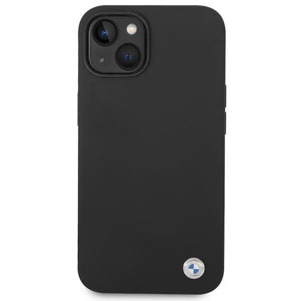BMW Liquid Silicone Case Metal Logo for iPhone 14 (Black) 3