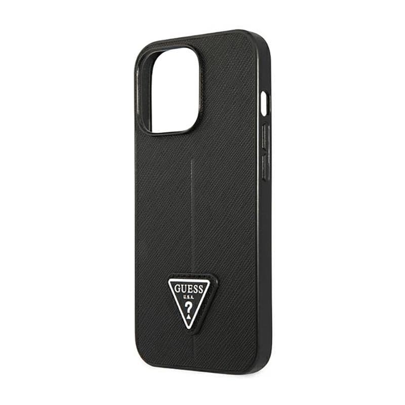 Guess Saffiano Triangle Logo Case - Case for iPhone 14 Pro (Black) 6