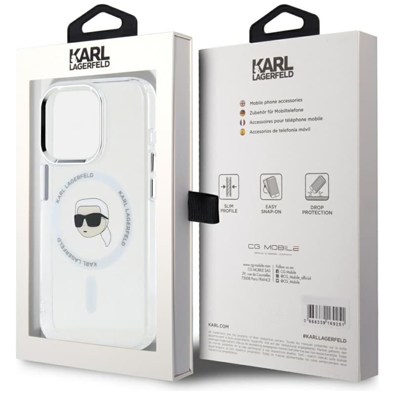 Karl Lagerfeld IML Metal Karl Head MagSafe - Case for iPhone 15 Pro Max (white) 8
