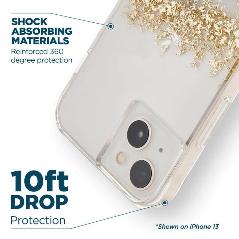 Case-Mate Karat - Case decorated in gold for iPhone 14 Plus (Marble) 6