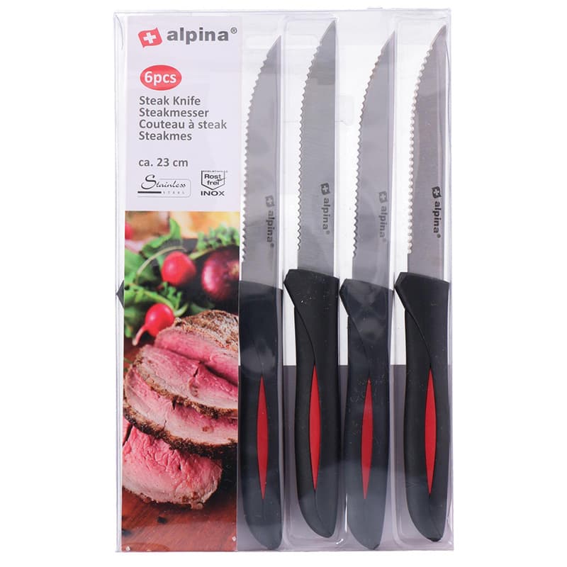 Alpina - INOX stainless steel steak knife set 23 cm 6 pcs. (black) 2