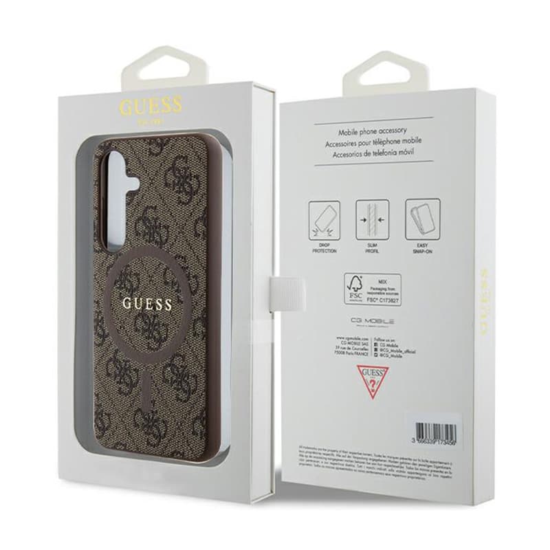 Guess 4G Collection Leather Metal Logo MagSafe - Case Samsung Galaxy S24 (Brown) 8