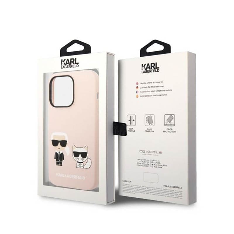 Karl Lagerfeld Liquid Silicone Karl & Choupette MagSafe - Case for iPhone 14 Pro (Pink) 8