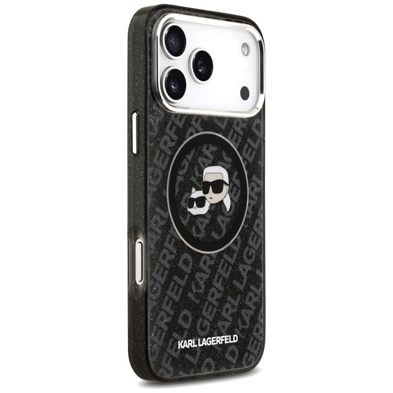 Karl Lagerfeld IML Glitter Karl & Choupette Heads Logo MagSafe - Case for iPhone 17 Pro Max (black) 4