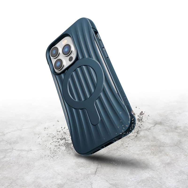 X-Doria Raptic Clutch MagSafe - Biodegradable case for iPhone 14 Pro (Drop-Tested 3m) (Marine Blue) 6