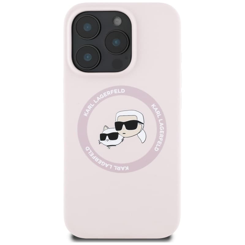 Karl Lagerfeld Silicone Double Heads And Circle MagSafe - Case for iPhone 16 Pro Max (pink) 3
