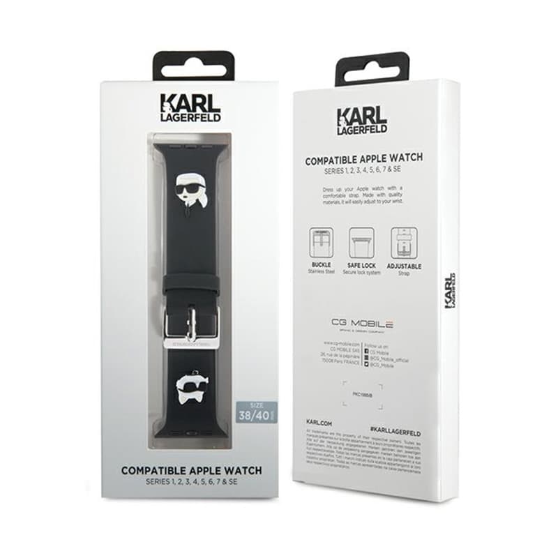Karl Lagerfeld 3D Rubber Karl & Choupette Heads NFT - Strap for Apple Watch 38/40/41 mm (black) 4