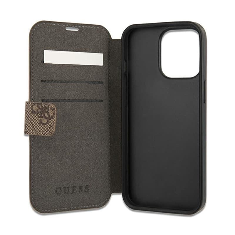 Guess Booktype 4G Big Metal Logo - Case for iPhone 13 Pro Max (Brown) 5