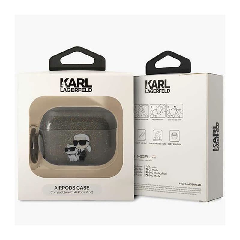 Karl Lagerfeld Glitter NFT Karl & Choupette - Case for Apple AirPods Pro 2 (Black) 4