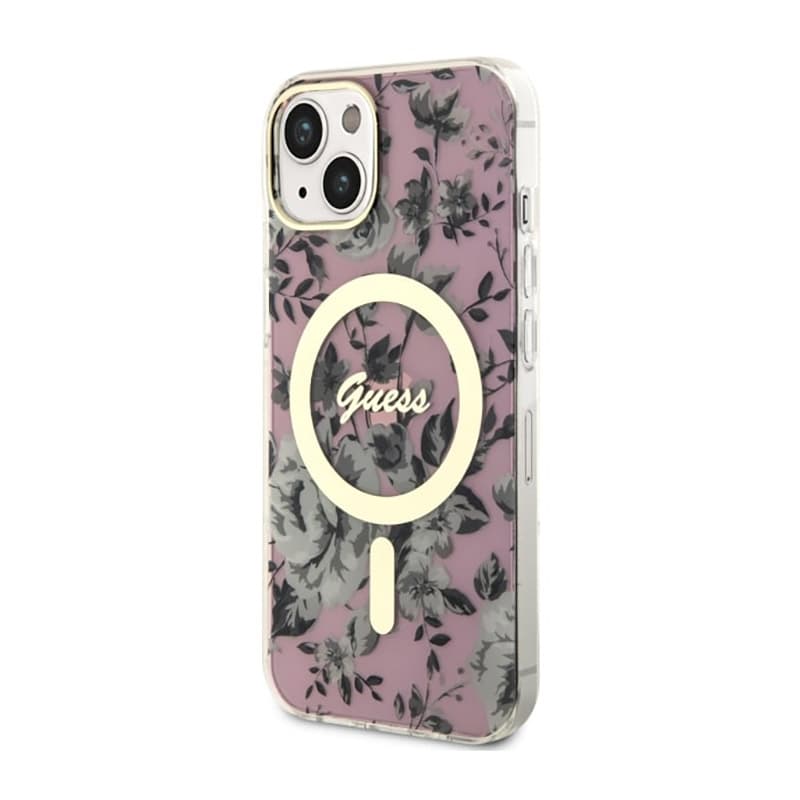 Guess Flower MagSafe - Case for iPhone 14 Plus (Pink) 2