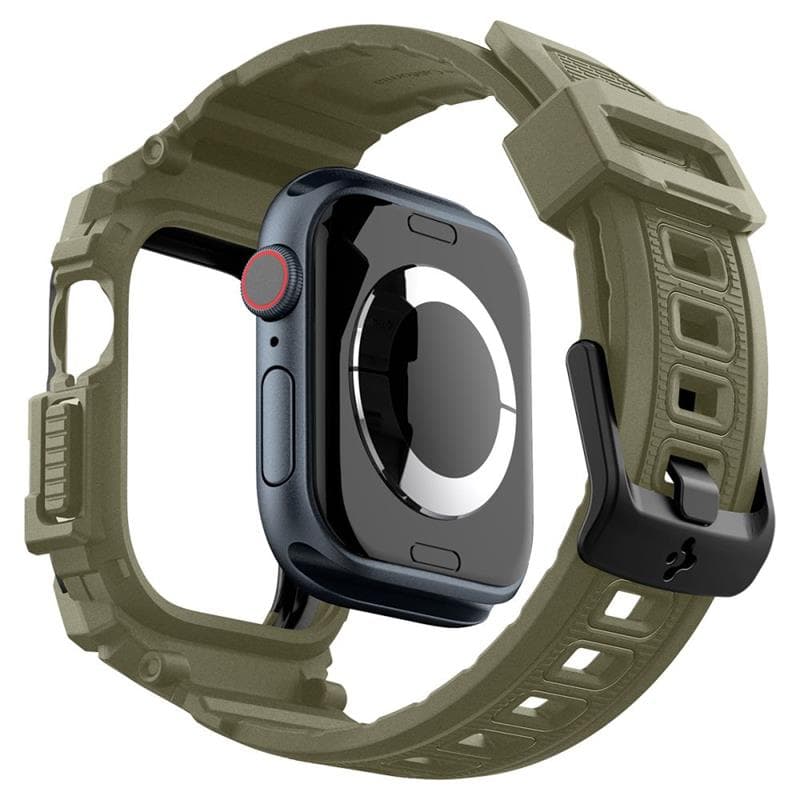 Spigen Rugged Armor Pro - Band with Case for Apple Watch 10 46 mm (Vintage Khaki) 8