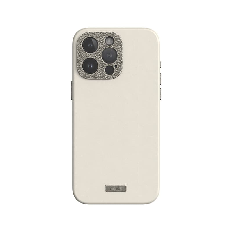 Moshi Napa MagSafe - Leather case for iPhone 15 Pro (Eggnog White)