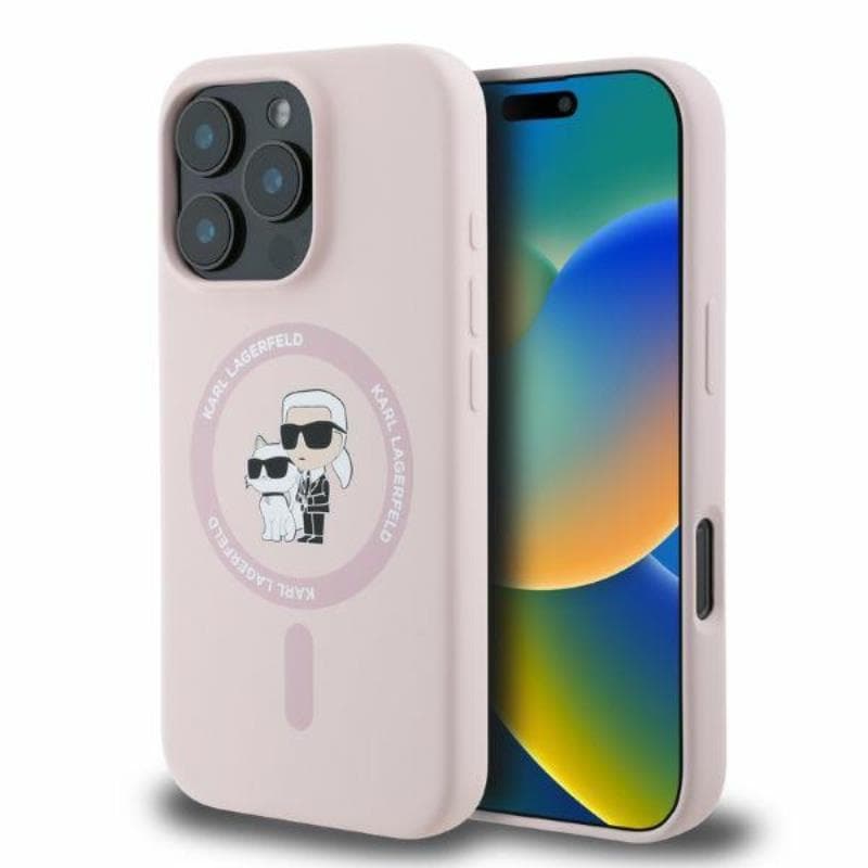 Karl Lagerfeld Silicone Karl & Choupette Ring MagSafe - Case iPhone 16 Pro Max (pink) 1