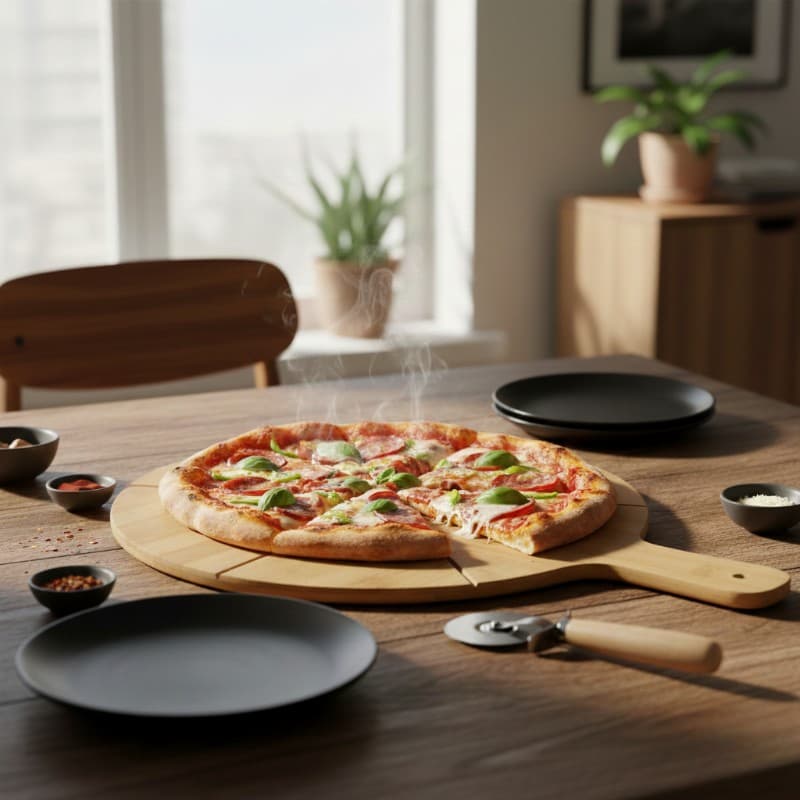 Alpina - Pizza serving set, 34 cm board + knife 4