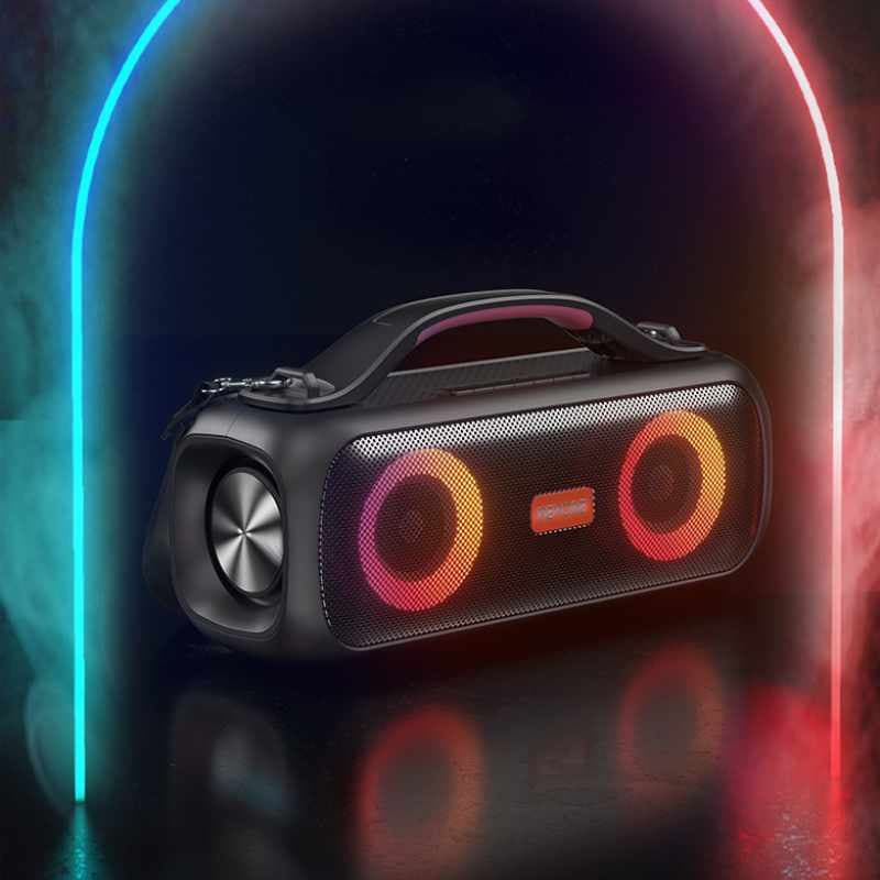 WEKOME D38 Yinla Series - V5.0 30W RGB LED Portable Wireless Bluetooth Speaker (Black) 5