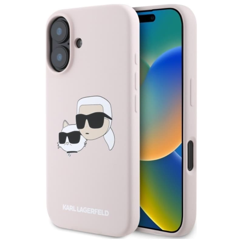 Karl Lagerfeld Silicone Double Heads Print MagSafe - Case iPhone 16 (pink) 1